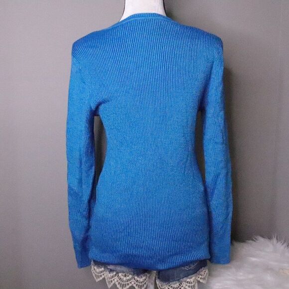 Soft Surrounding | V Neck Ribbed Knit Sweater Medium - Picture 4 of 7